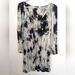 Julie Mango T-Shirt Dress size XL black white